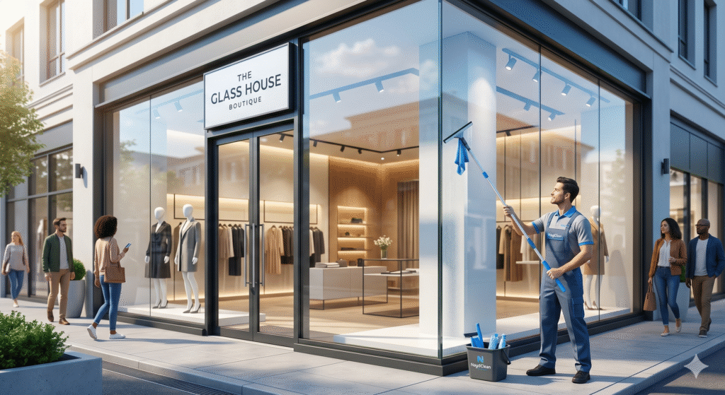 تنظيف زجاج المحلات