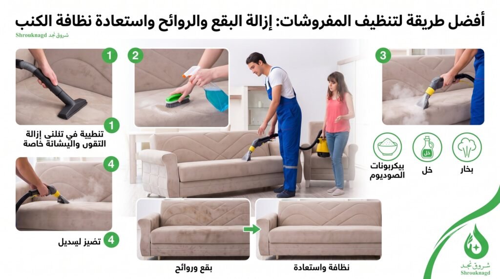 أفضل طريقة لتنظيف المفروشات