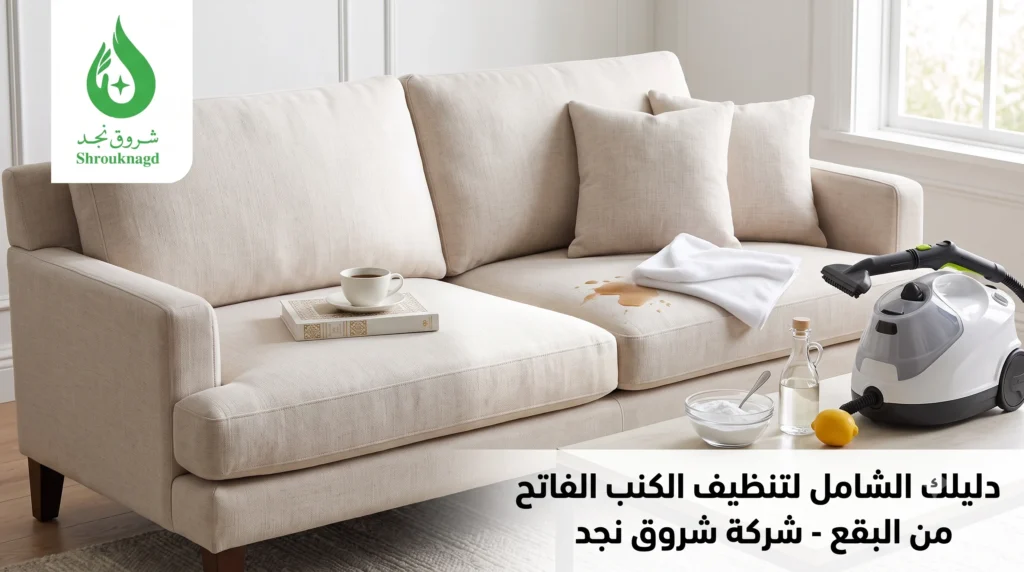 طريقة تنظيف الكنب الفاتح من البقع