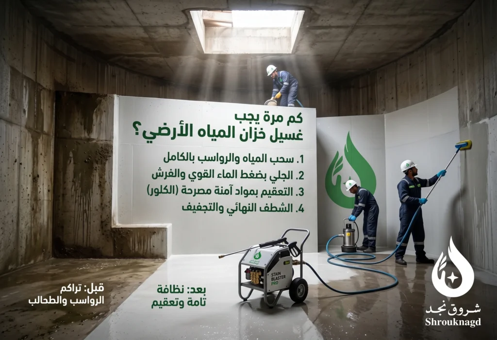 كم مرة يجب غسيل خزان المياه الأرضي؟
