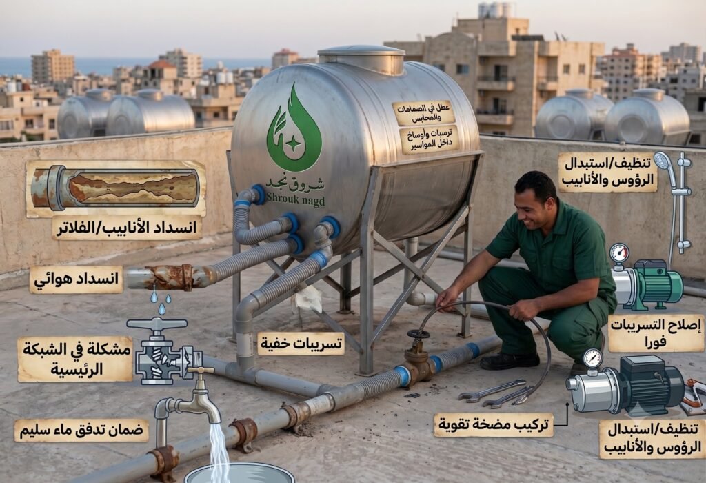 ما هي أسباب انخفاض ضغط المياه