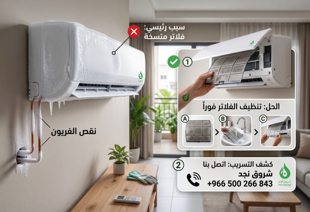 سبب تثليج المكيف سبلت