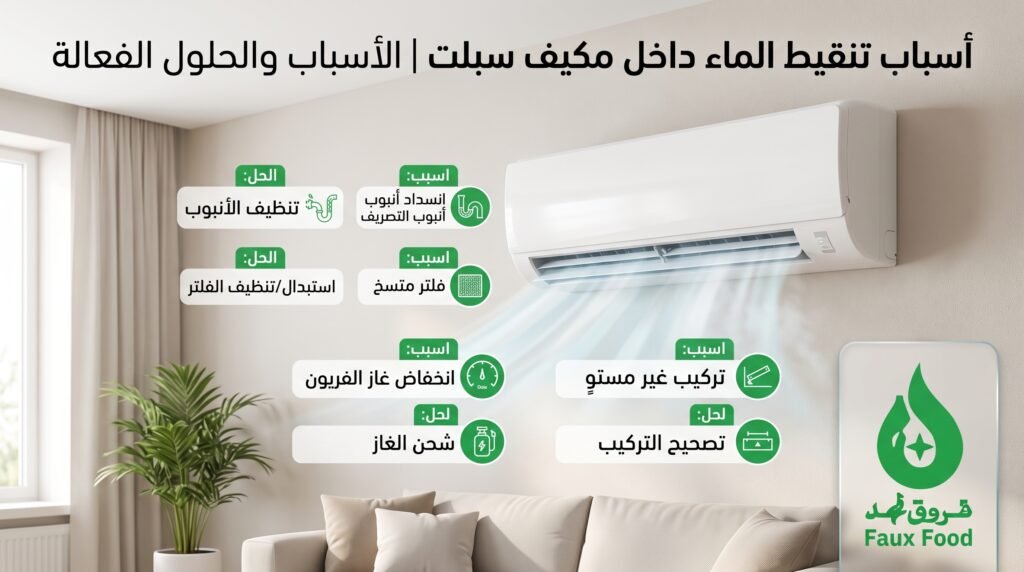 أسباب تنقيط المكيف السبلت من الداخل