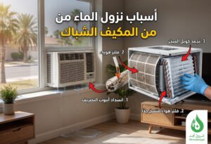 كيفية حل مشكلة نزول الماء من المكيف الشباك