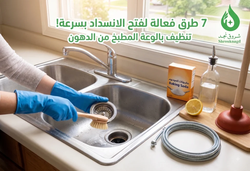 تنظيف بالوعة المطبخ من الدهون
