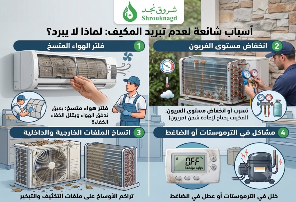 لماذا المكيف لا يبرد