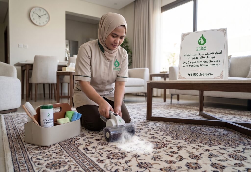تنظيف سجاد على الناشف