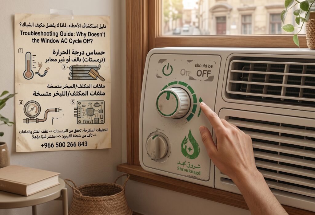 ضبط ثرموستات المكيف الشباك