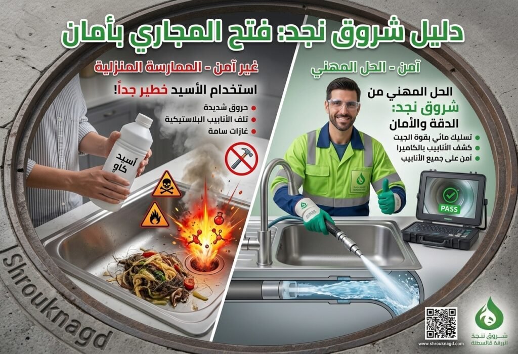 طريقة فتح المجاري بالأسيد