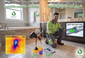 كيف اعرف مكان تسرب الماء تحت البلاط؟