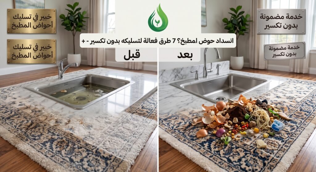 كيف يمكنني تسليك حوض المطبخ المسدود